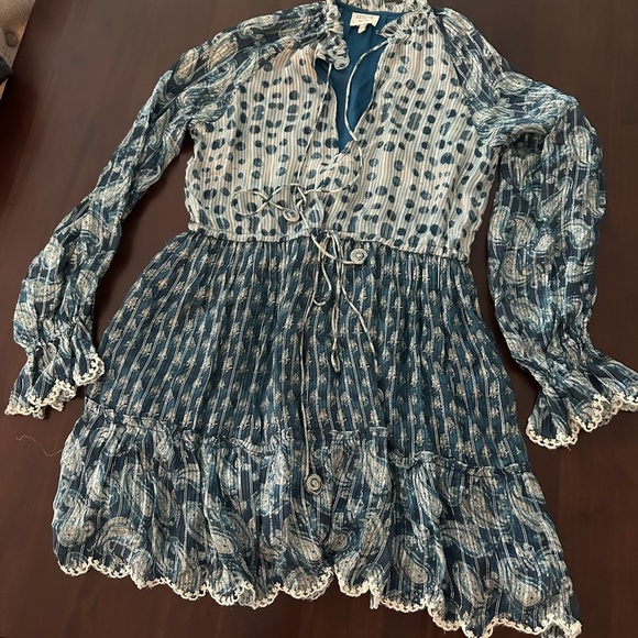 HEMANT AND NANDITA Kaiyo Mini Dress in Blue (7) - Picture 2 of 7